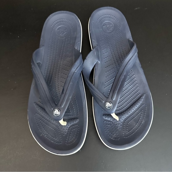 Crocs CrocBand Men’s Blue Thong Sandals Shoes 12 Slip On Shower Gym Flip Flops - Picture 6 of 9